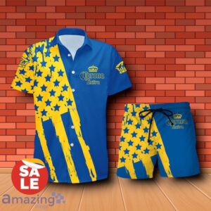 Corona Extra Beer USA Flag Hawaiian Shirt & Shorts For Men Gift Ideas - Corona Extra Beer USA Flag Hawaiian Shirt & Shorts For Men Gift Ideas 1