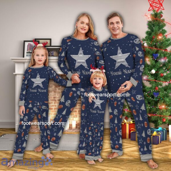 Cozy Silver Logo Dallas Cowboy Christmas Family Pajamas Set For Men Women Kids - Cozy Silver Logo Dallas Cowboy Christmas Family Pajamas Set For Men Women Kids