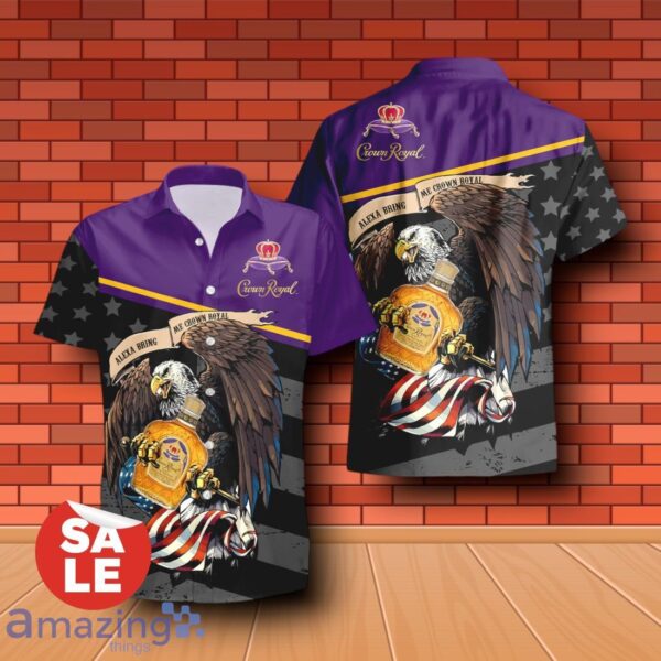 Crown Royal Eagle American Flag Hawaiian Shirt & Shorts For Men Gift Ideas - Crown Royal Eagle American Flag Hawaiian Shirt & Shorts For Men Gift Ideas 2