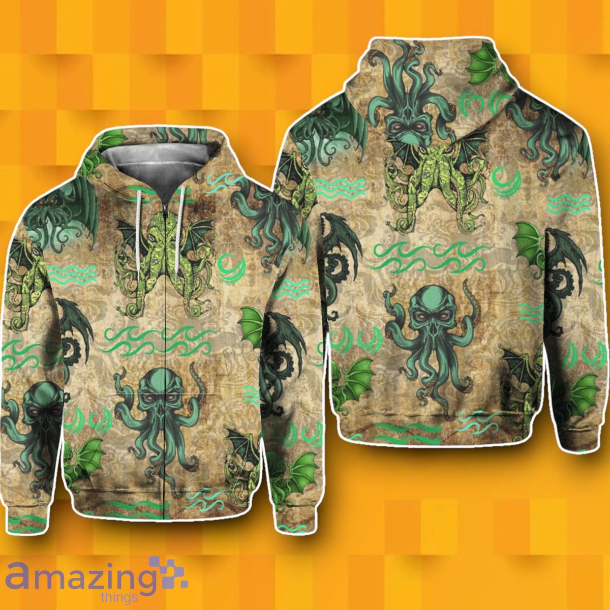 Cthulhu Zip Hoodie 3D Special Gift image Cthulhu Zip Hoodie 3D Special Gift Product Photo 1