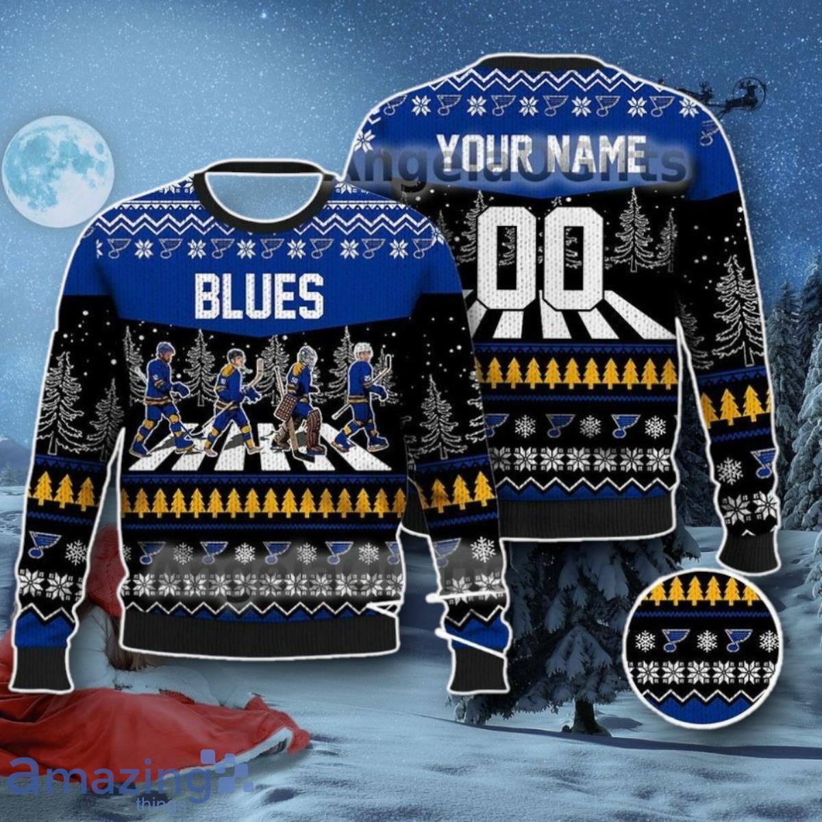 Custom Blues Walking Abbey Road Ugly Christmas Sweater Style Gift Ice Hockey image Custom Blues Walking Abbey Road Ugly Christmas Sweater Style Gift Ice Hockey Product Photo 1