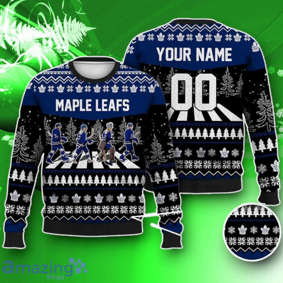 Custom Maple Leafs Walking Abbey Road Ugly Christmas Sweater Impressive Gift Ice Hockey image Custom Maple Leafs Walking Abbey Road Ugly Christmas Sweater Impressive Gift Ice Hockey Product Photo 1