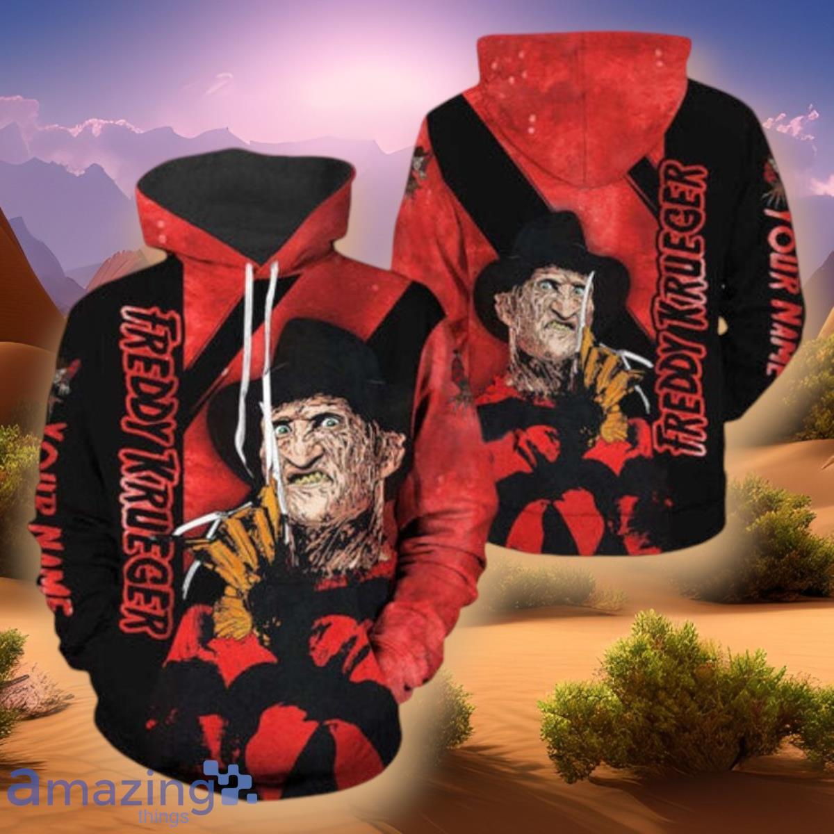 Custom Name A Nightmare On Elm Street Freddy Krueger 3D Hoodie Impressive Gift image Custom Name A Nightmare On Elm Street Freddy Krueger 3D Hoodie Impressive Gift Product Photo 1