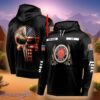 Custom Name Black USA Flag Skull Miller Lite 3D Hoodie Impressive Gift