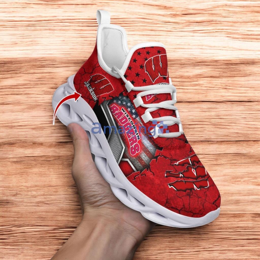 Custom Name NCAA Wisconsin Badgers Sneaker Max Soul Shoes Stride In Style For Men And Women image Custom Name NCAA Wisconsin Badgers Sneaker Max Soul Shoes Stride In Style For Men And Women Product Photo 1