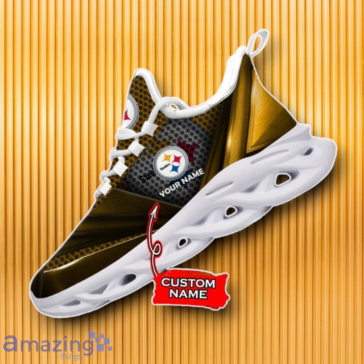 Custom Name Pittsburgh Steelers Max Soul Shoes Impressive Gift image Custom Name Pittsburgh Steelers Max Soul Shoes Impressive Gift Product Photo 1