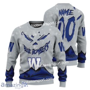 Custom Number And Name Winnipeg Blue Bombers Grinch Face 3D Hoodie, 3D Tshirt, Sweater AOP For Fans - CFL Winnipeg Blue Bombers Grinch Face 3D Hoodie, 3D Tshirt, Sweater AOP Custom Number And Name Photo 3