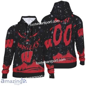 Custom Number And Name Wisconsin Badgers Grinch Face 3D Hoodie, 3D Tshirt, Sweater AOP For Fans - NCAA Wisconsin Badgers Grinch Face 3D Hoodie, 3D Tshirt, Sweater AOP Custom Number And Name Photo 1