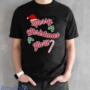 Cute Merry Christmas Ya'll T-Shirt for Southerners - Black Unisex T-Shirt