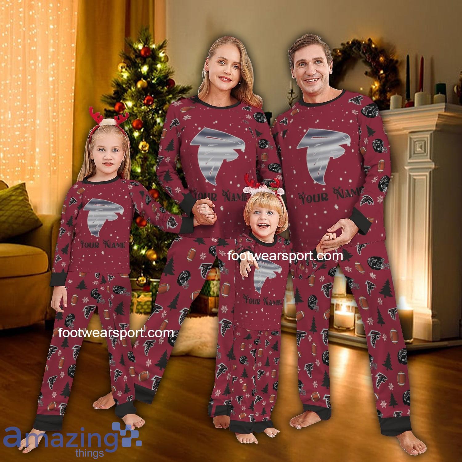 Cute Silver Logo Atlanta Falcon Christmas Pajamas Set Family For Men Women Kids image Cute Silver Logo Atlanta Falcon Christmas Pajamas Set Family For Men Women Kids - Cute Silver Logo Atlanta Falcon Christmas Pajamas Set Family For Men Women Kids