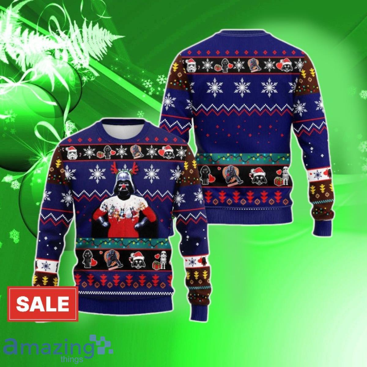 Darth Vader Reindeer Christmas Ugly Sweater Impressive Gift image Darth Vader Reindeer Christmas Ugly Sweater Impressive Gift Product Photo 1