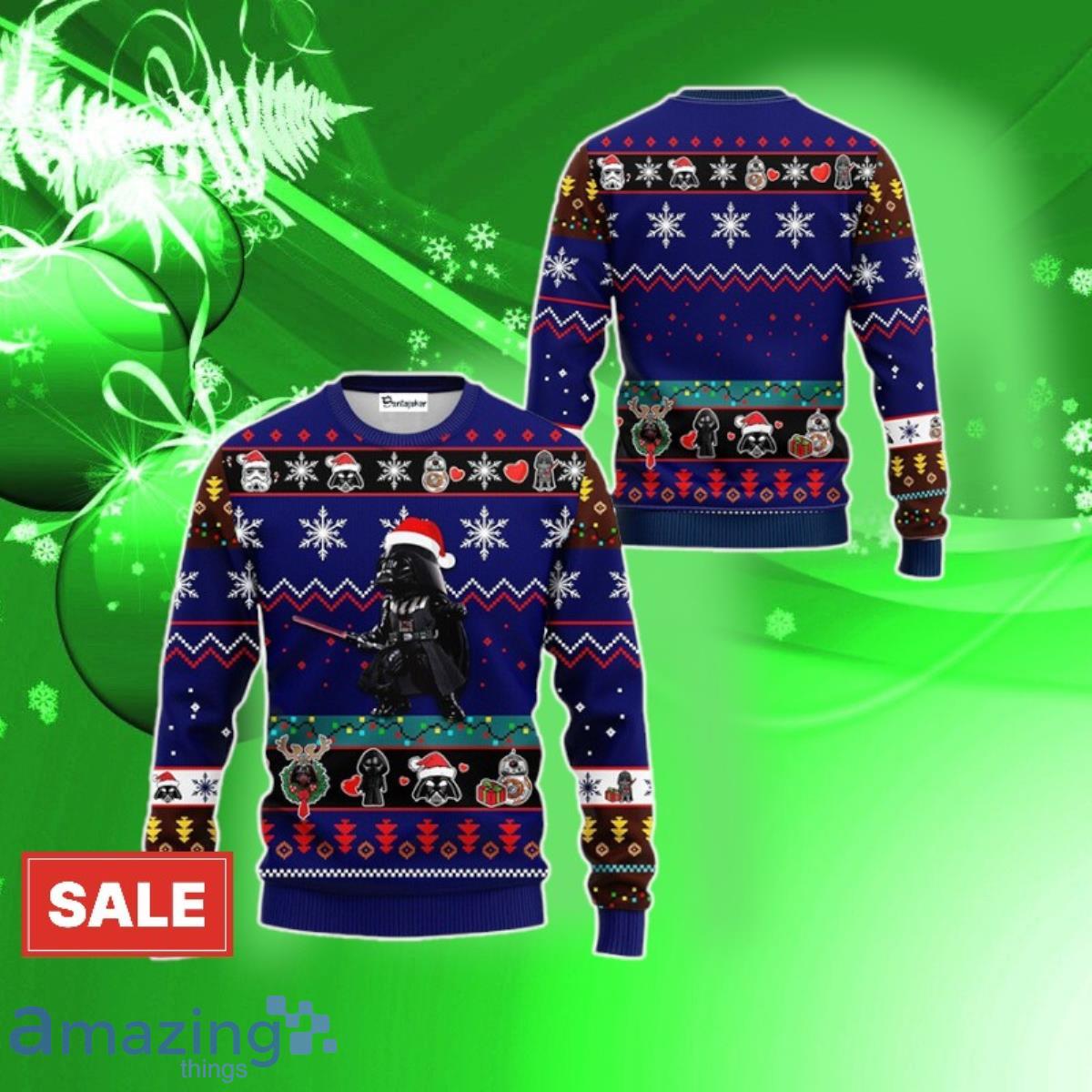 Darth Vader Santa Snow Christmas Ugly Sweater Impressive Gift image Darth Vader Santa Snow Christmas Ugly Sweater Impressive Gift Product Photo 1