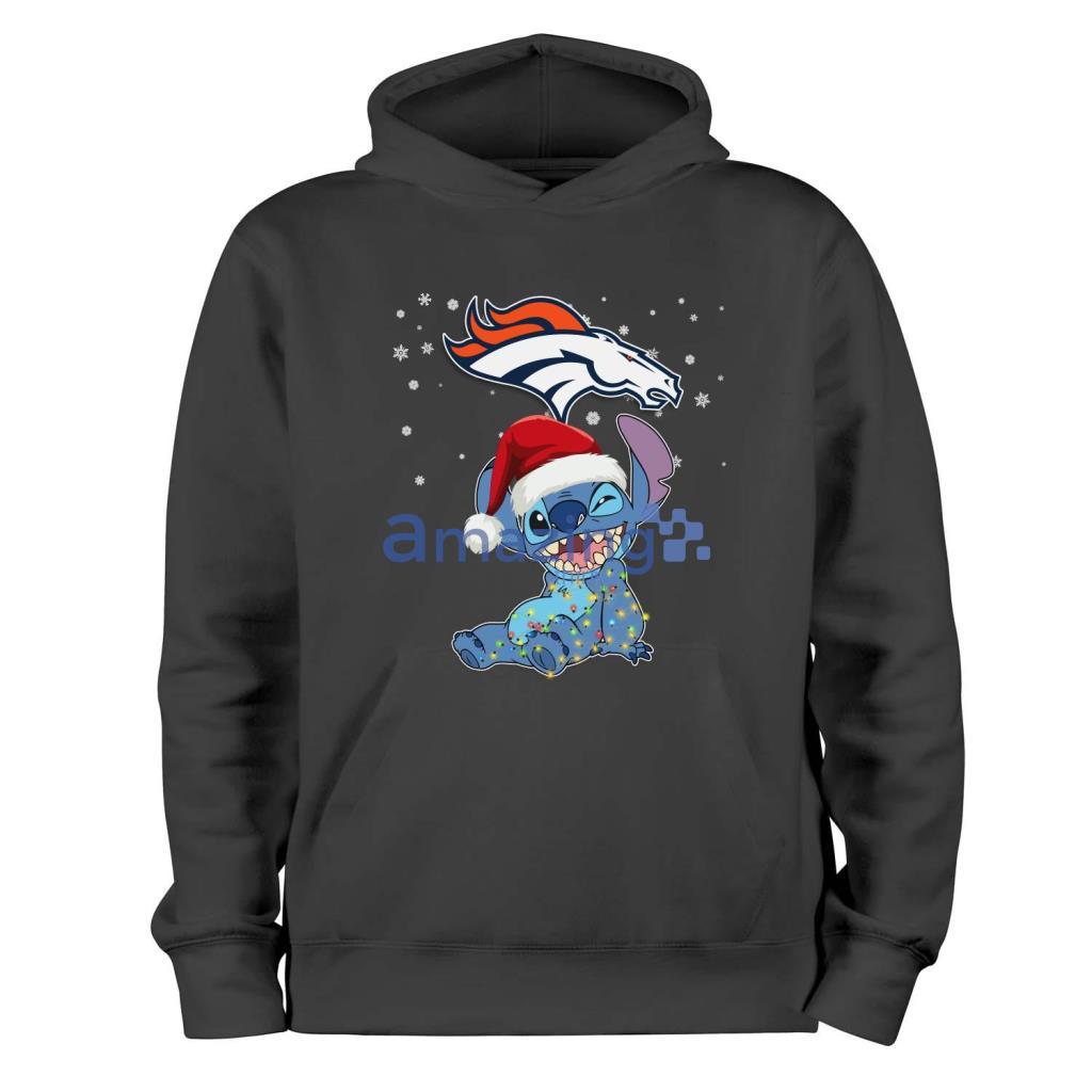 Denver Broncos NFL Stitch Merry Christmas T Shirt image Denver Broncos NFL Stitch Merry Christmas T Shirt Product Photo 1
