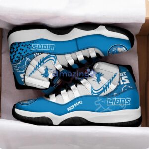 Detroit Lions Air Jordan 11 Sneakers Custom Name Sport Team Shoes For Men And Women Product Photo 2