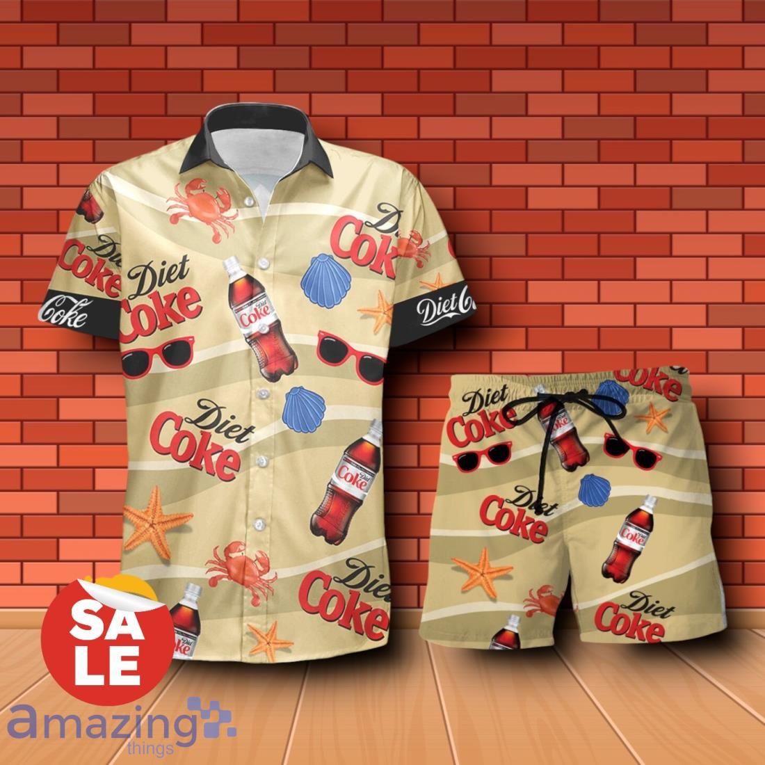 Diet Coke Summer Seafood Hawaiian Shirt & Shorts For Men Gift Ideas image Diet Coke Summer Seafood Hawaiian Shirt & Shorts For Men Gift Ideas Product Photo 1