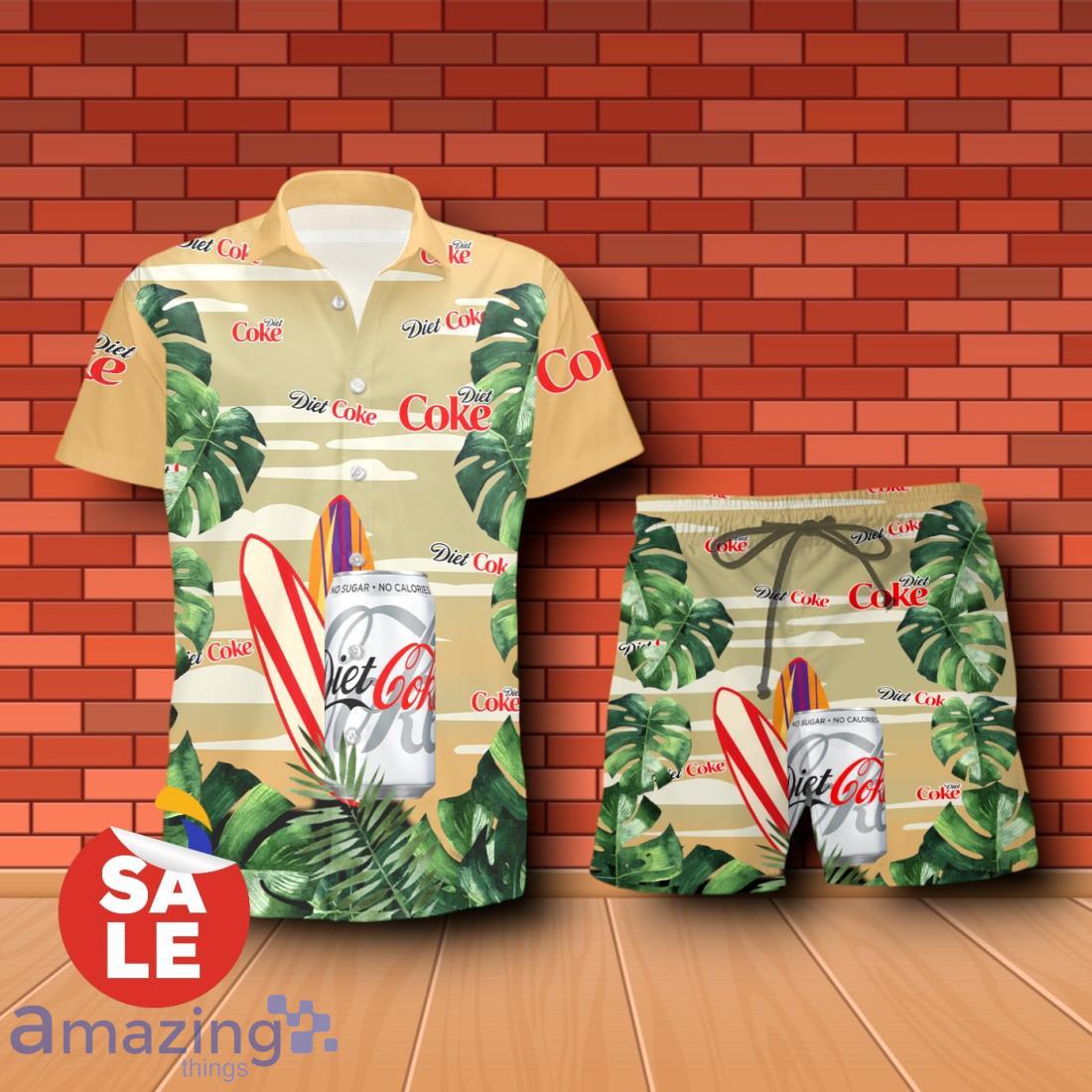 Diet Coke Surfboard Tropical Forest Hawaiian Shirt & Shorts For Men Gift Ideas image Diet Coke Surfboard Tropical Forest Hawaiian Shirt & Shorts For Men Gift Ideas Product Photo 2