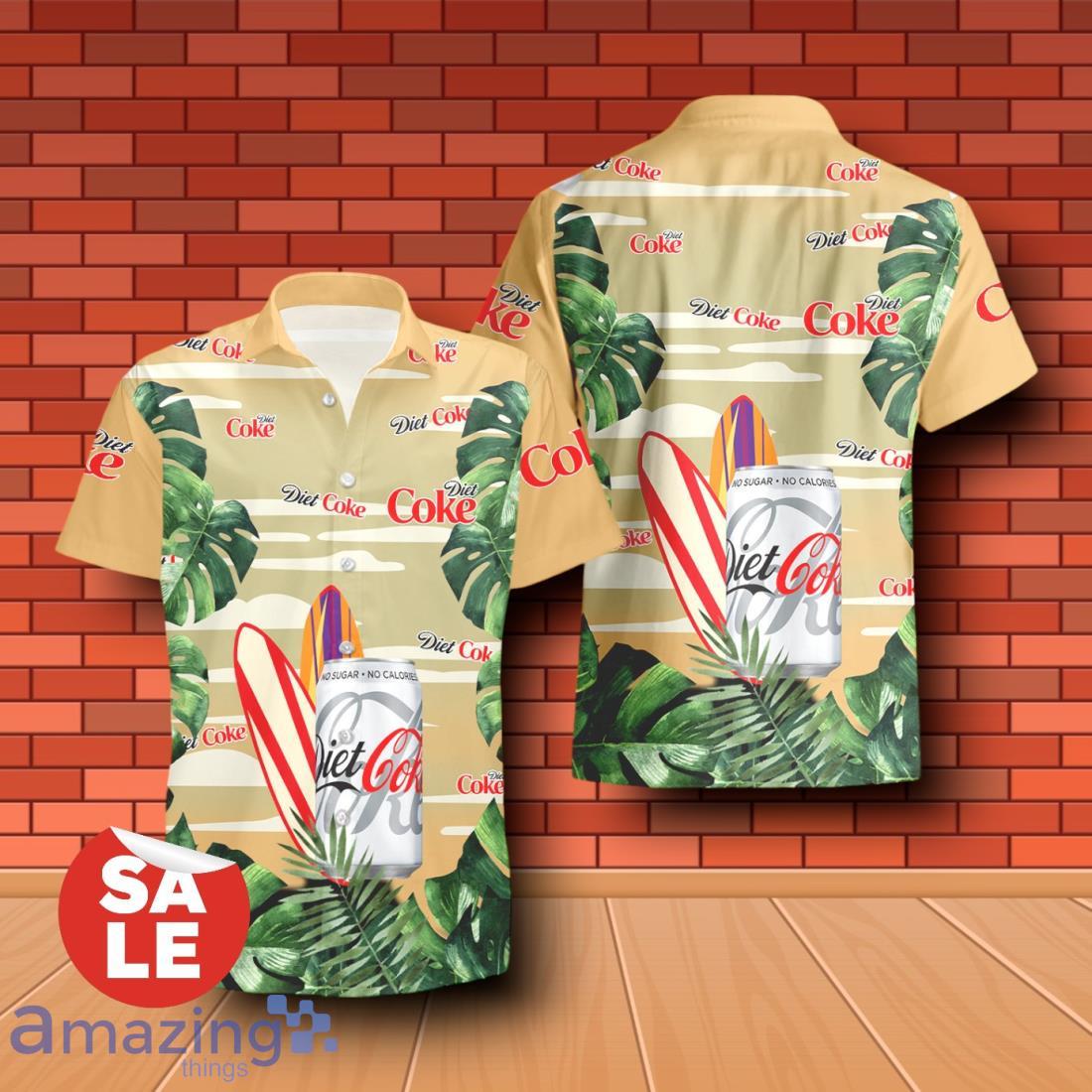 Diet Coke Surfboard Tropical Forest Hawaiian Shirt & Shorts For Men Gift Ideas image Diet Coke Surfboard Tropical Forest Hawaiian Shirt & Shorts For Men Gift Ideas Product Photo 1