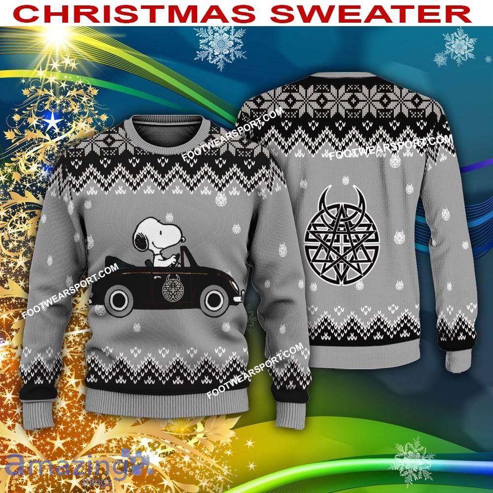 Disturbed Band Snoopy Driving A Car Christmas Sweater For Men Women image Disturbed Band Snoopy Driving A Car Christmas Sweater For Men Women - Disturbed Band Snoopy Driving A Car Christmas Sweater For Men Women