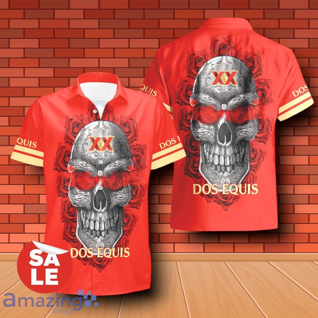 Dos Equis Sukull Rose 3D Hawaiian Shirt & Shorts For Men Women image Dos Equis Sukull Rose 3D Hawaiian Shirt & Shorts For Men Women Product Photo 2