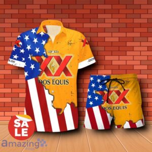 Dos Equis USA Flag Aloha Summer Beach Hawaiian Shirt & Shorts Special Gift Product Photo 1