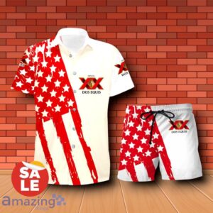 Dos Equis Whiskey USA Flag Hawaiian Shirt & Shorts Special Gift Product Photo 1