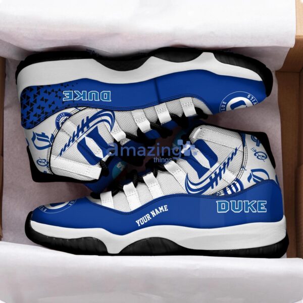 Duke Blue Devils Air Jordan 11 Sneakers Custom Name Sport Team Shoes For Men And Women Product Photo 2