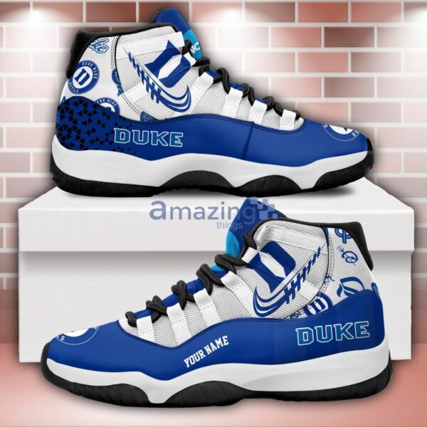 Duke Blue Devils Air Jordan 11 Sneakers Custom Name Sport Team Shoes For Men And Women Product Photo 1