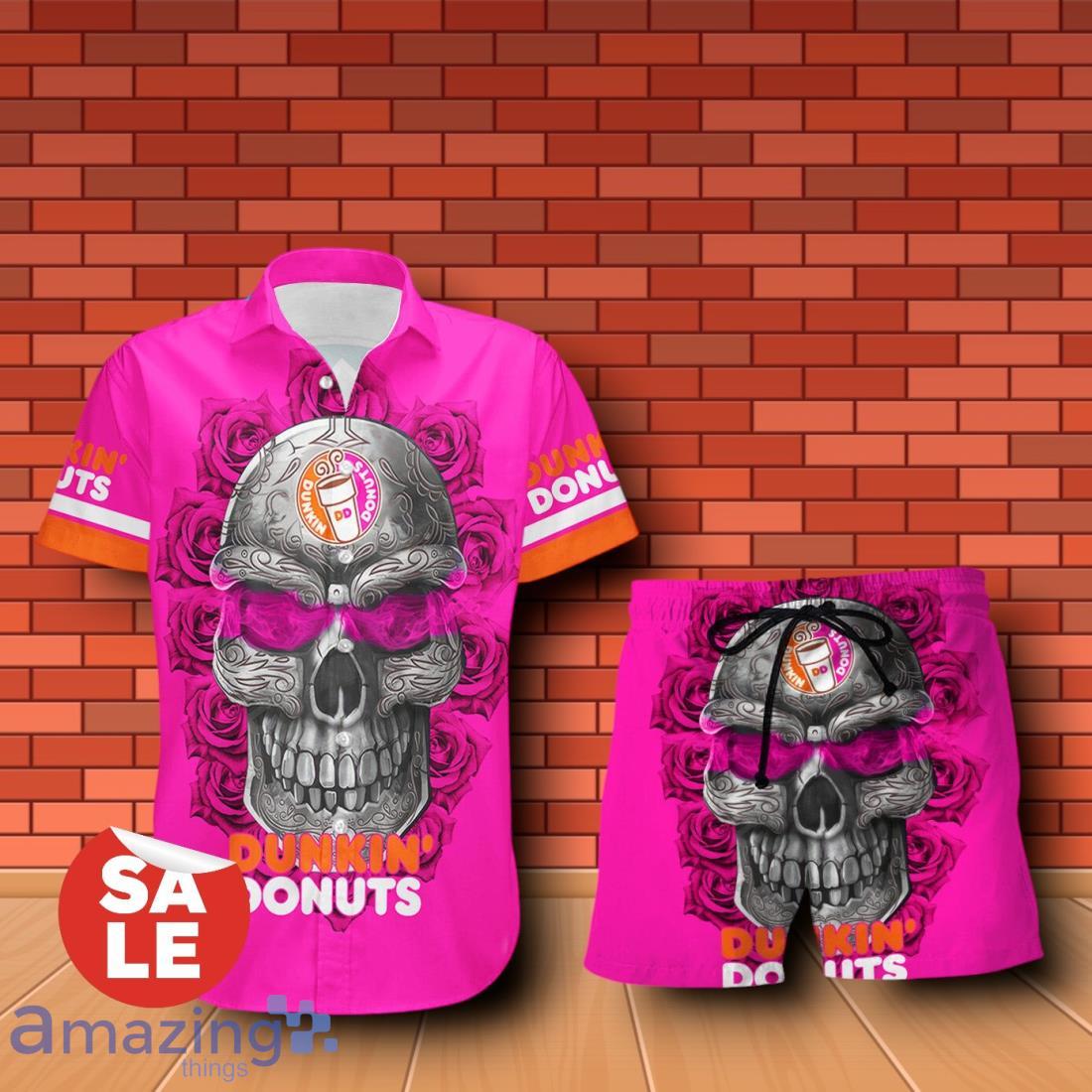 Dunkin Donuts Sukull Rose 3D Hawaiian Shirt & Shorts For Men Women image Dunkin Donuts Sukull Rose 3D Hawaiian Shirt & Shorts For Men Women Product Photo 1