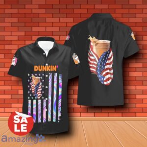 Dunkin Donuts USA Flag Aloha Summer Beach Hawaiian Shirt & Shorts Special Gift Product Photo 2