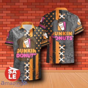 Dunkin Donuts USA Flag Combo Hawaiian Shirt & Shorts For Men Women Product Photo 2