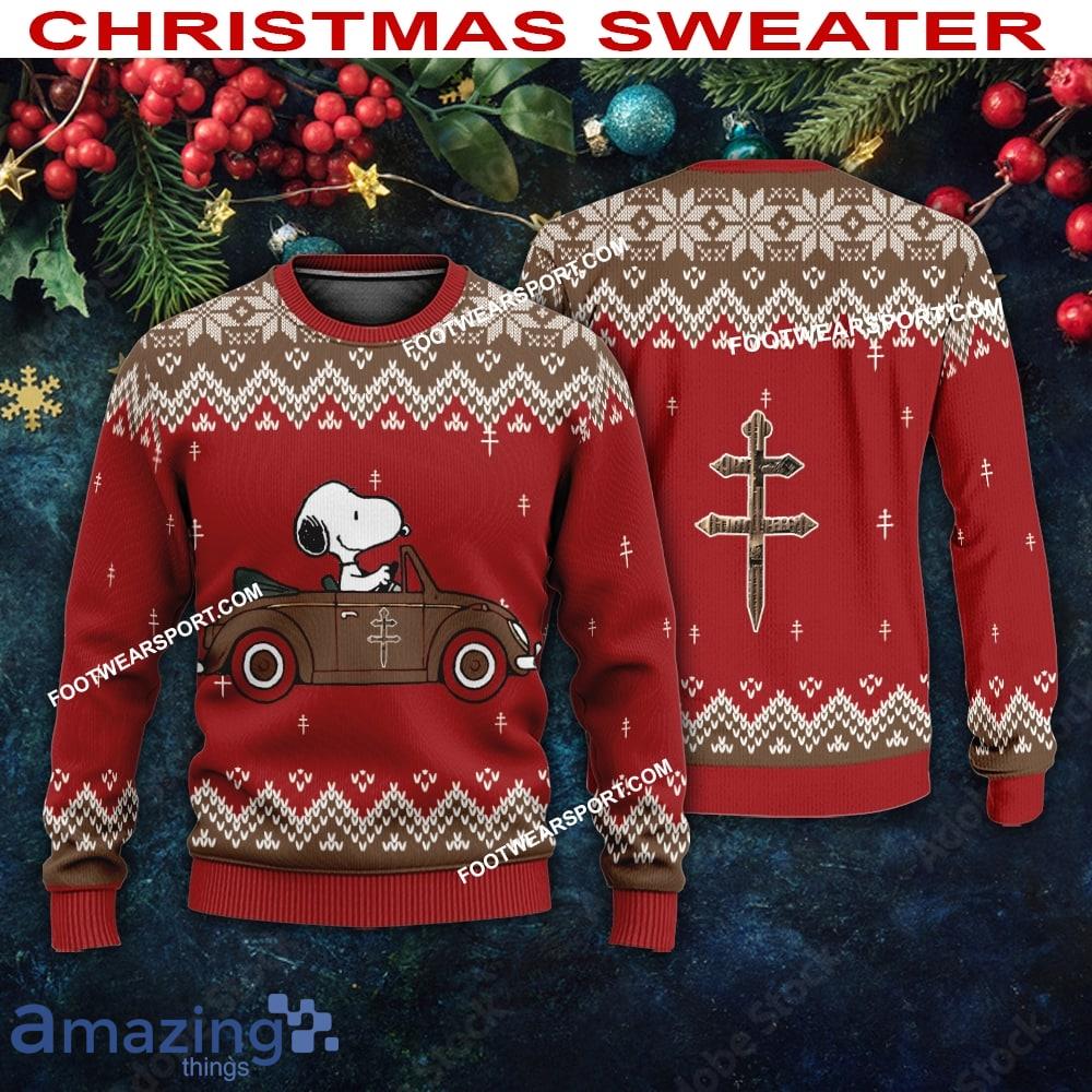 D'usse Vsop Cognac Snoopy Driving A Car Xmas Sweater Gift Holidays image D'usse Vsop Cognac Snoopy Driving A Car Xmas Sweater Gift Holidays