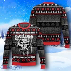 Eat Sleep Conquer Repeat Brock Lesnar Ugly Christmas Sweater Product Photo 3