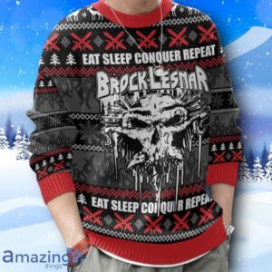 Eat Sleep Conquer Repeat Brock Lesnar Ugly Christmas Sweater Product Photo 4