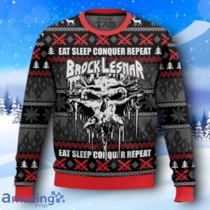 Eat Sleep Conquer Repeat Brock Lesnar Ugly Christmas Sweater Product Photo 1