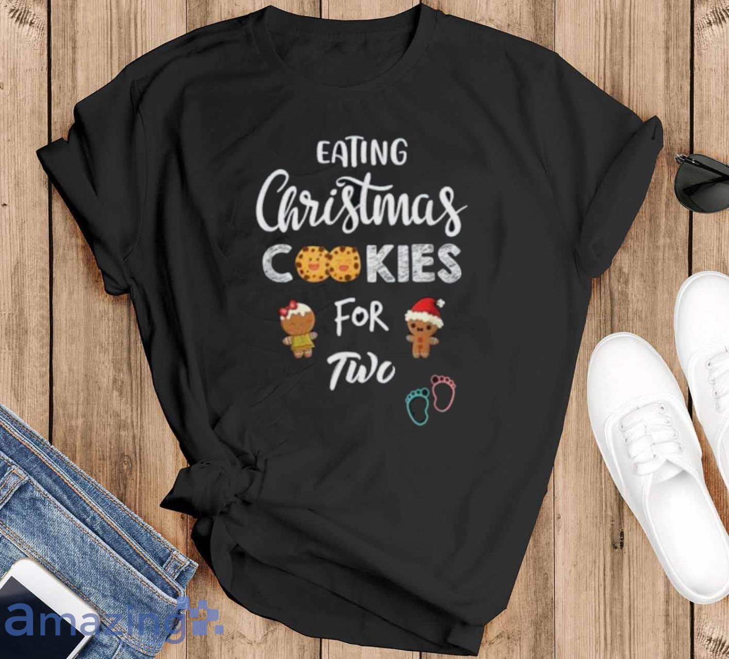 Eating Christmas Cookies For Two T Shirt image Eating Christmas Cookies For Two T-Shirt - Black T-Shirt