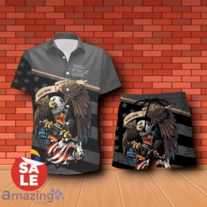 Evan Williams Eagle American Flag Combo Hawaiian Shirt & Shorts For Men Women Product Photo 2