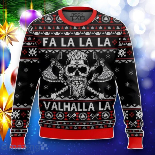 Fa La La Valhalla Viking Skull Ugly Sweater Best Gift Product Photo 1