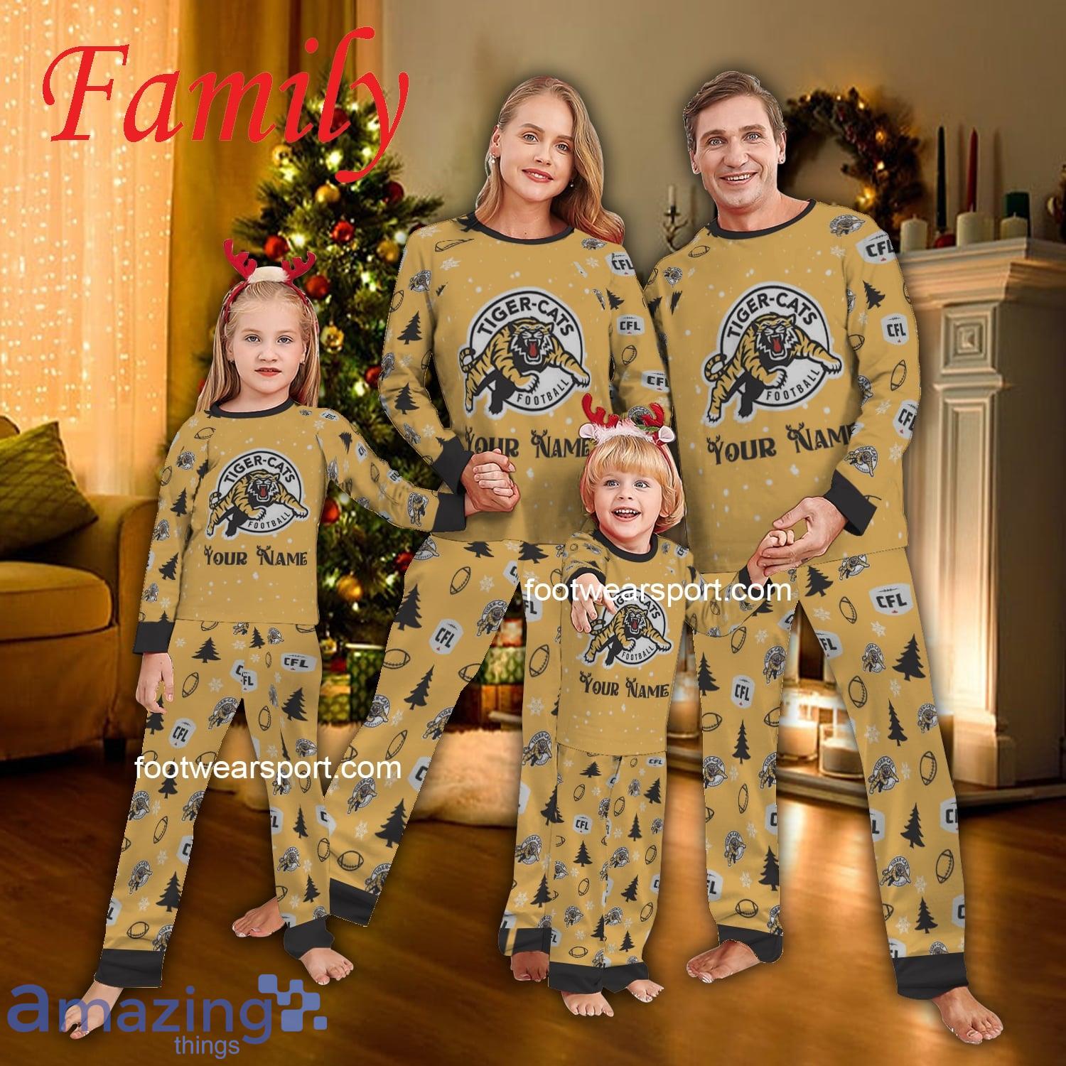 Family Team Hamilton Tiger Cats Christmas Pajamas Set Family For Men Women Kid image Family Team Hamilton Tiger Cats Christmas Pajamas Set Family For Men Women Kid - Family Team Hamilton Tiger Cats Christmas Pajamas Set Family For Men Women Kid