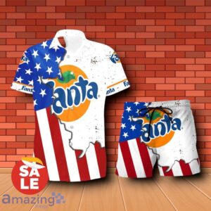 Fanta USA Flag Aloha Summer Beach Combo Hawaiian Shirt & Shorts For Men Women Product Photo 1