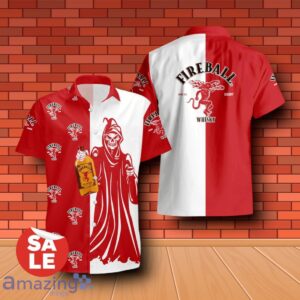 Fireball Cinnamon Whisky Death Halloween Combo Hawaiian Shirt & Shorts For Men Women Product Photo 2
