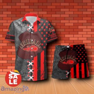 Fireball Cinnamon Whisky USA Flag Combo Hawaiian Shirt & Shorts For Men Women Product Photo 1