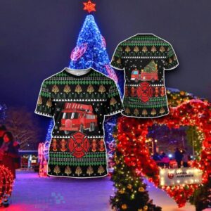 Firefighter Truck Ugly Christmas 3D Sweater Custom Tshirt Apparel Best Gift Product Photo 2