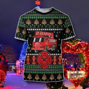 Firefighter Truck Ugly Christmas 3D Sweater Custom Tshirt Apparel Best Gift Product Photo 1