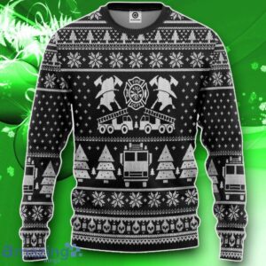 Firefighter Ugly Christmas Sweater Impressive Gift Black Custom Sweatshirt Apparel Product Photo 1