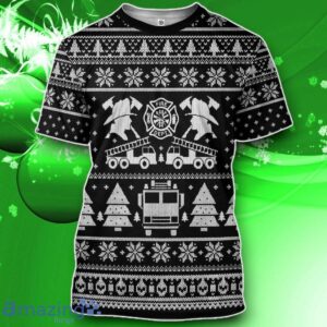 Firefighter Ugly Christmas Sweater Impressive Gift Black Custom Tshirt Apparel Product Photo 1