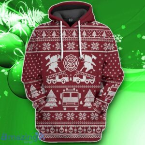 Firefighter Ugly Christmas Sweater Impressive Gift Red Custom Hoodie Apparel Product Photo 1