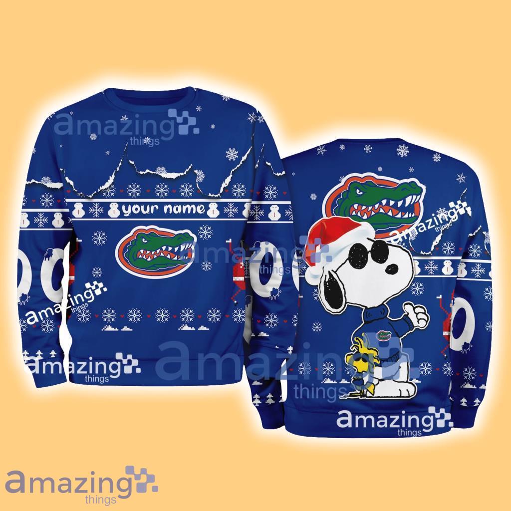 Florida Gators NCAA Snoopy and Woodstock Cute Personalized Number Christmas Ugly Sweater New Gift Limited Edition image Florida Gators NCAA Snoopy and Woodstock Cute Personalized Number Christmas Ugly Sweater New Gift Limited Edition Product Photo 1