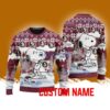 Florida State Seminoles NCAA Snoopy Cute Christmas Ugly Sweater 3D Gift For Fans Custom Name