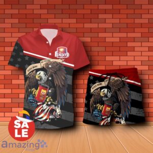Folgers Eagle American Flag Combo Hawaiian Shirt & Shorts For Men Women Product Photo 1