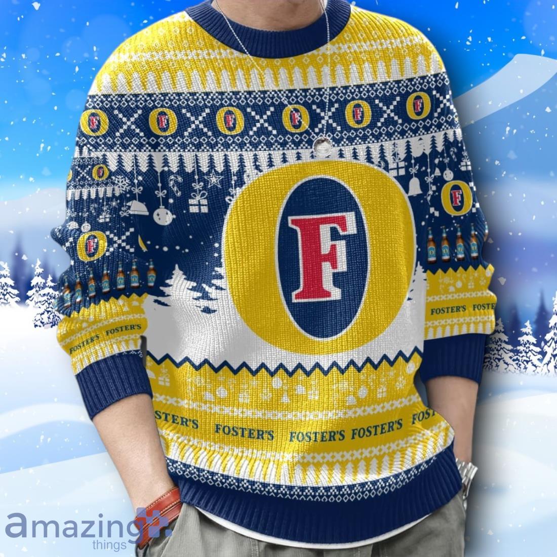 Fosters United Kingdom Beer Ugly Christmas Sweater New Design image Fosters United Kingdom Beer Ugly Christmas Sweater New Design Product Photo 4